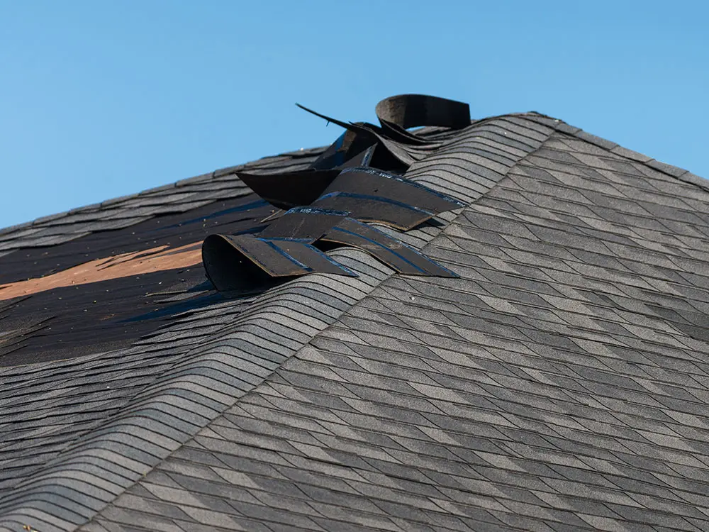 storm damage to roof near collinsville illinois